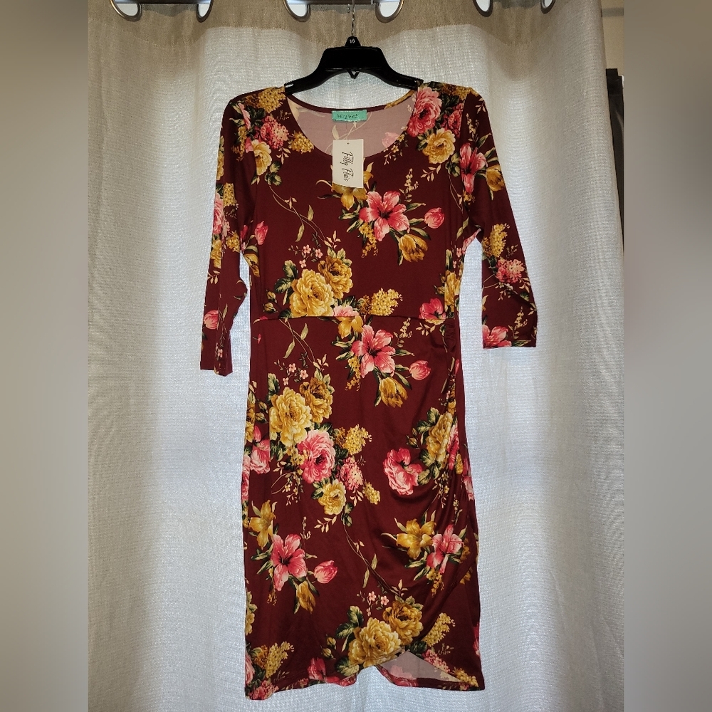 FILLY FLAIR 3/4 SLEEVE BODY CON DRESS NWT
